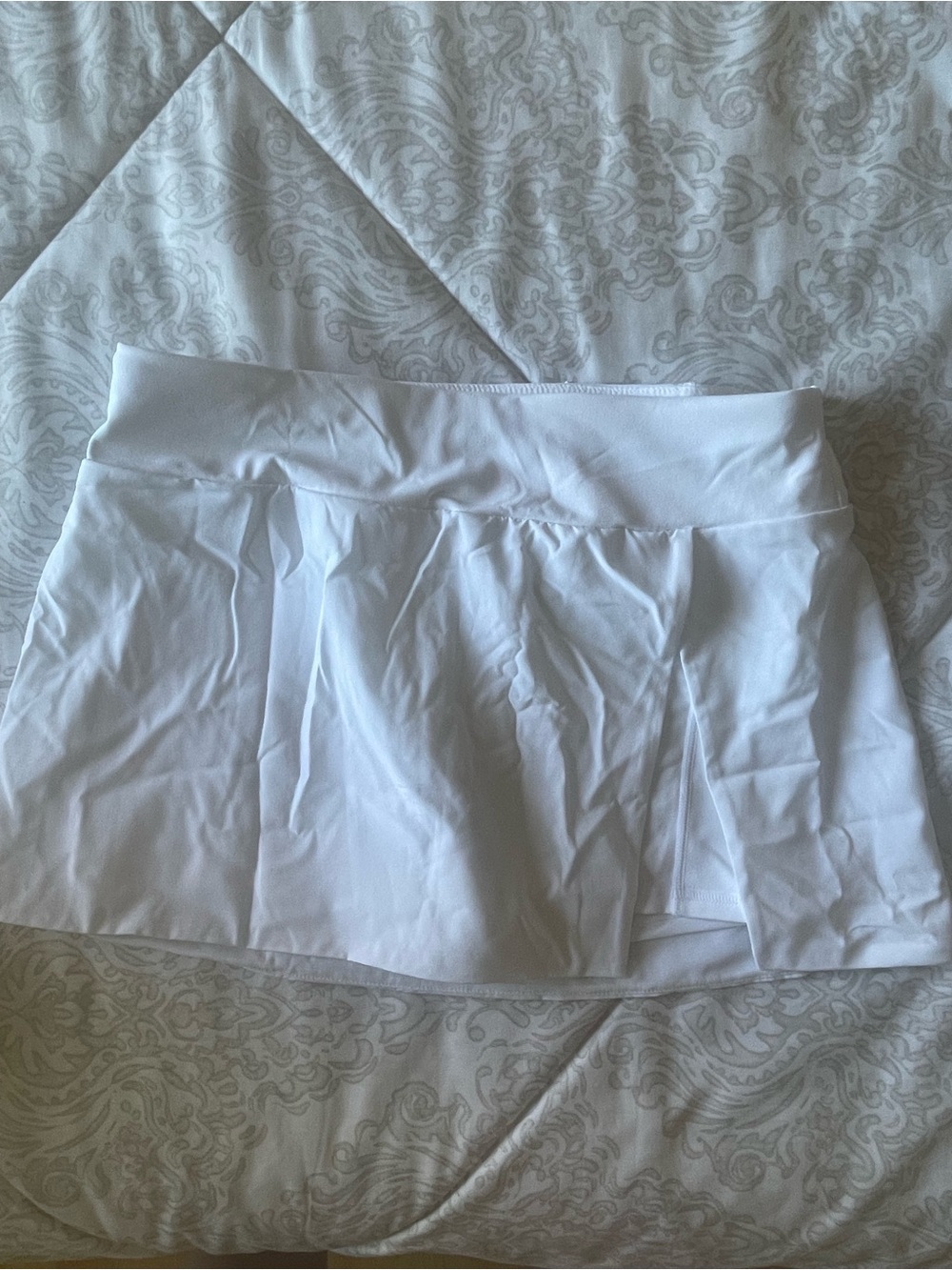 Fabletics White Athletic Circle Skater Skirt with Built-In Liner